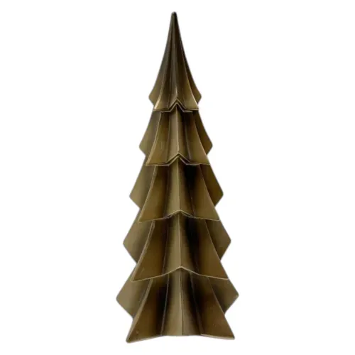 Árbol Holiday Time de resina origami dorado Navidad - 38 cm