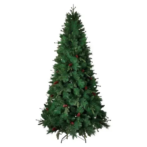 Árbol Holiday Time verde con luces LED y 1599 puntas Navidad - 229 cm