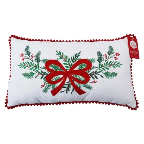 Cojín Holiday Time hoja decoración Navidad - 47 x 27 cm