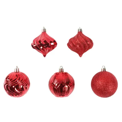 Esferas Holiday Time con diferentes texturas para Navidad 6 cm - 30 Uds