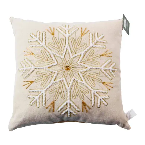 Cojín Holiday Time con diseño de copo de nieve para Navidad - 45 cm