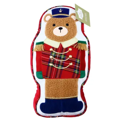 Cojín Holiday Time forma oso decoración Navidad - 38 cm