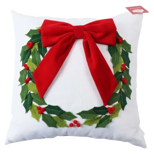 Cojín Holiday Time en forma de corona decorativa Navidad - 45 cm