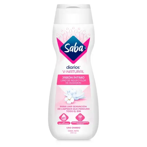 Jabón Íntimo Saba ® V-Natural para limpieza y frescura de tu zona intima - 200 ml