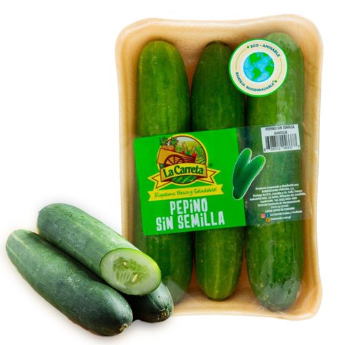 Pepino La Carreta Sin Semilla Bandeja-3 Unidades