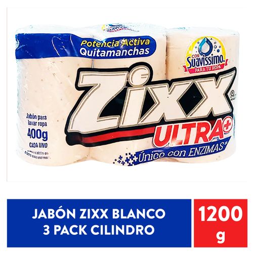 Jabón Zixx Blanco 3pack Cilindro - 1200 g