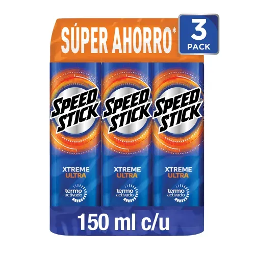 Desodorante Antitranspirante Speed Stick 24/7 Xtreme Ultra Aerosol 3 Pack - 150 ml