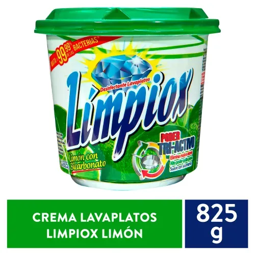 Crema Lavaplatos Limpiox Limón - 825 g