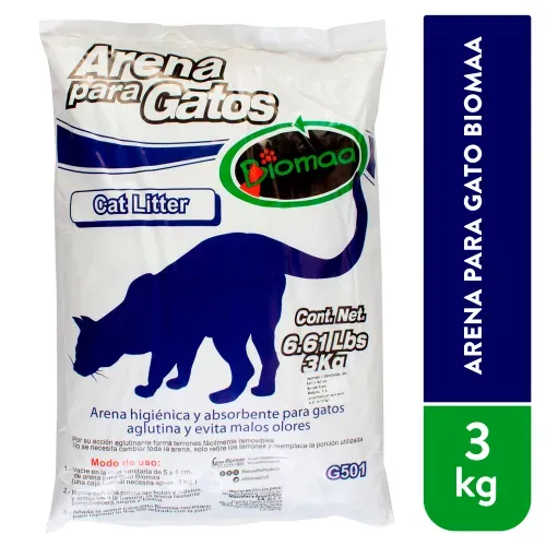Arena Biomaa Para Gato De- 3Kg
