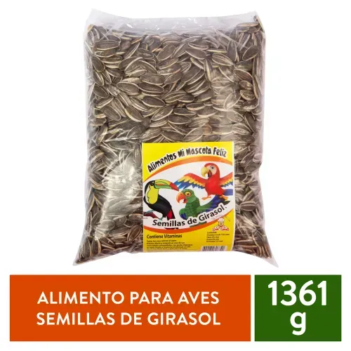 Alimento Mascota Feliz Para Aves Semilla De Girasol - 1361 g