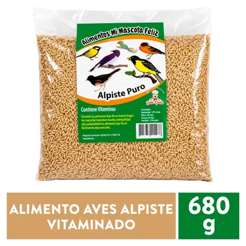 Alimento Mascota Feliz Aves Alpiste Vitaminado - 680 g