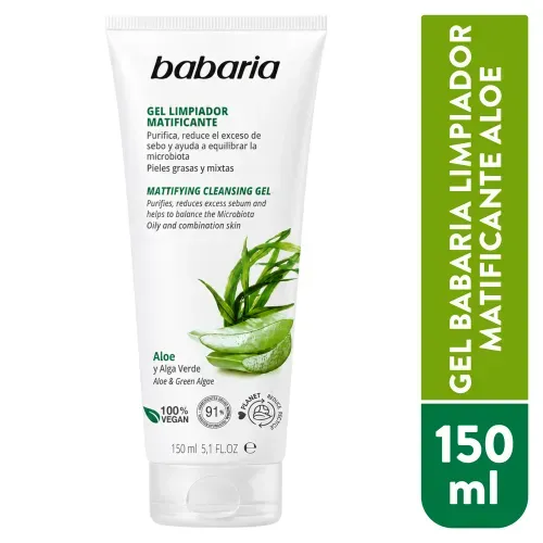 Gel Babaria Limpiador Matific Aloe 150Ml