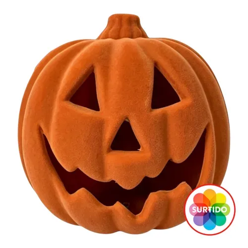 Calabazas decorativas Way To Celebrate velvet para Halloween - 14 cm