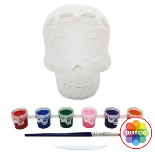 Catrina y calavera Way To Celebrate para manualidades Halloween - 9 cm