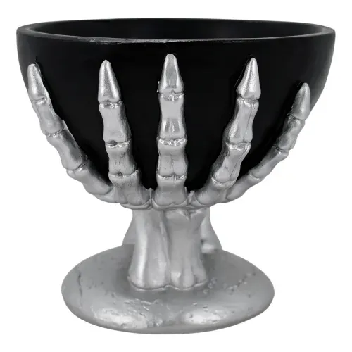 Bowl Way To Celebrate de poliresina con mano de esqueleto Halloween