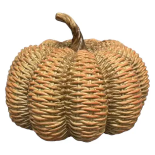 Calabaza Way to Celebrate con acabado tejido de resina Navidad - 21 cm