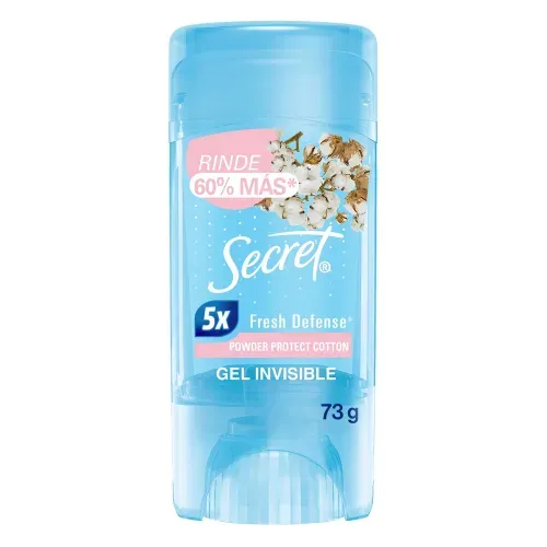 Gel Invisible Antitranspirante Secret Powder Protect Cotton - 73 g