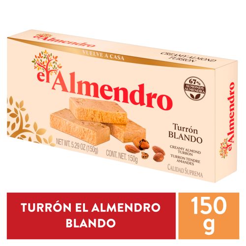 Turrón Blando El Almendro, Calidad Suprema, Sin Glúten - 150g