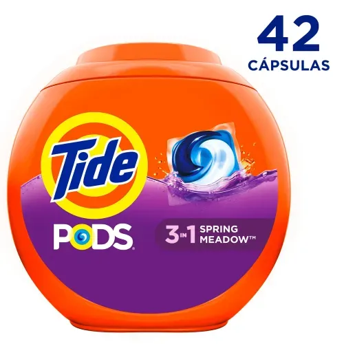 Detergente Cápsulas Tide Pods Spring Meadow Ropa Blanca Color - 42 Uds