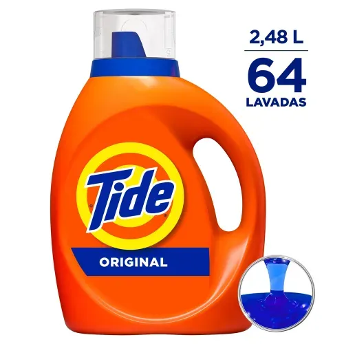 Detergente Líquido Tide Original Ropa Blanca Color 64 Lavadas - 2.48 L