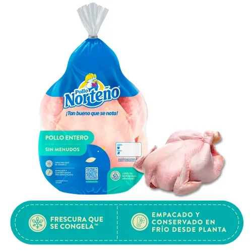 Pollo Norteño Entero sin Menudo Congelado - Precio por libra