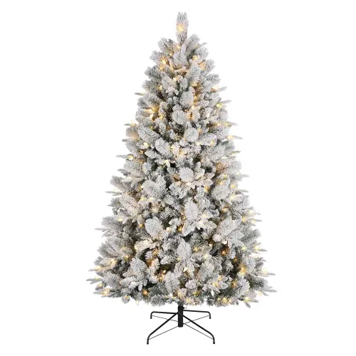 Árbol Holiday Time nevado con LED y 1412 puntas para Navidad - 2.10 m