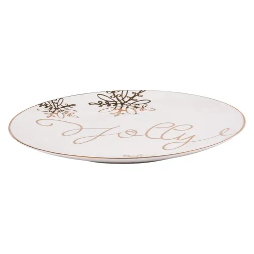 Plato Holiday Time con diseño de copo de nieve para Navidad - 26 cm