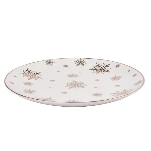 Plato Holiday Time con diseño de copo de nieve Navidad - 20 cm