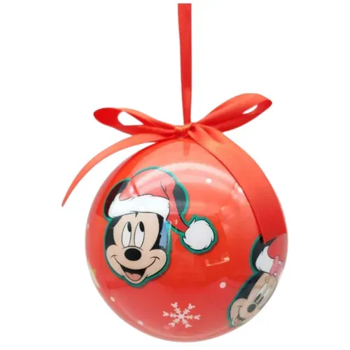 Esfera Disney de papel con moño para Navidad - 10 cm
