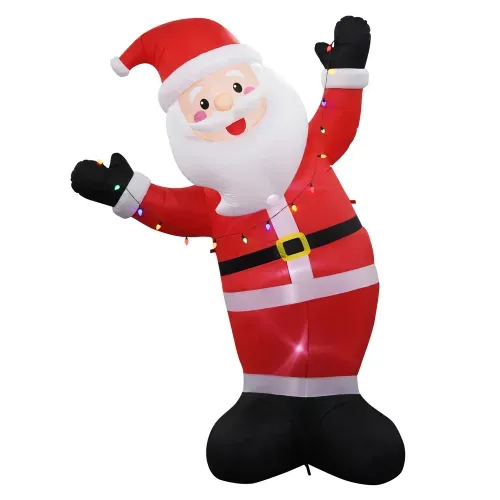 Inflable Holiday Time Santa Claus con guirnalda de luz para Navidad - 3 m