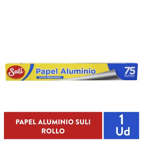 Papel Aluminio Supermax Rollo 1 Unidad -75 Pies
