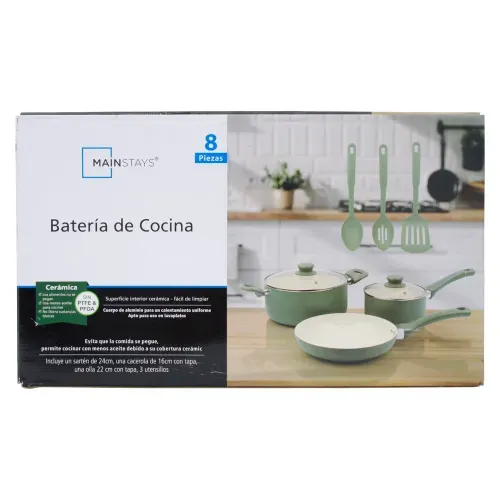 Bateria De Cocina 8 Piezas Mainstays
