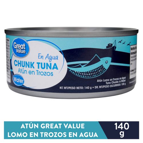 Atún Great Value Trozos en Agua - 140 g