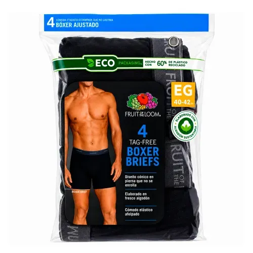 4 Pack Boxer Ajustado Largo Fruit of the Loom Talla Xl