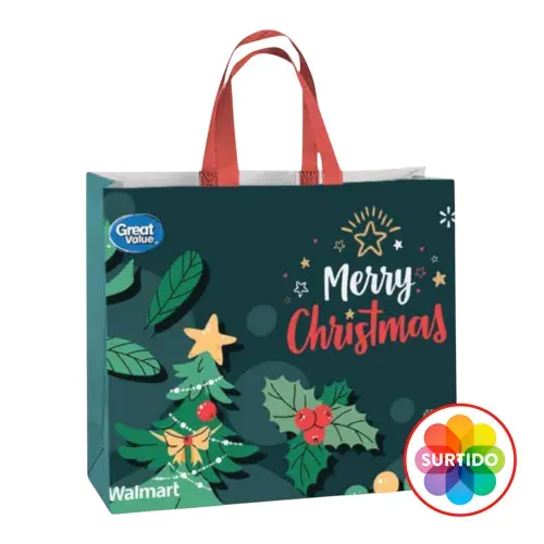 Bolsa Great Value Reutilizable Navideña Surtida