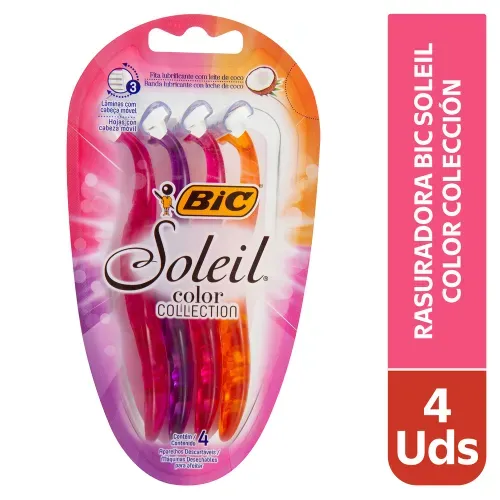 Rasuradora Bic Soleil Color coleccion - 4unidades