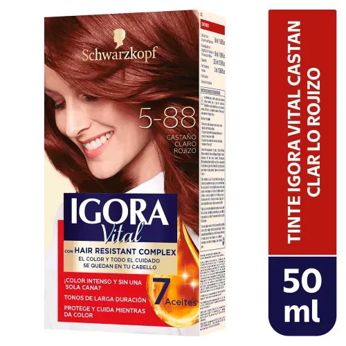 Tinte Igora Vital Castaño Claro Rojizo - 125 g