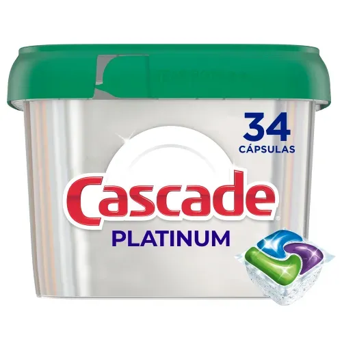 Detergente Cápsulas Cascade Platinum Lavaplatos - 34 Uds