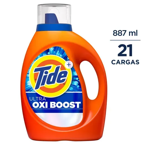 Detergente Líquido Tide Ultra Oxi Boost Ropa Blanca Color 21 Cargas - 887 ml