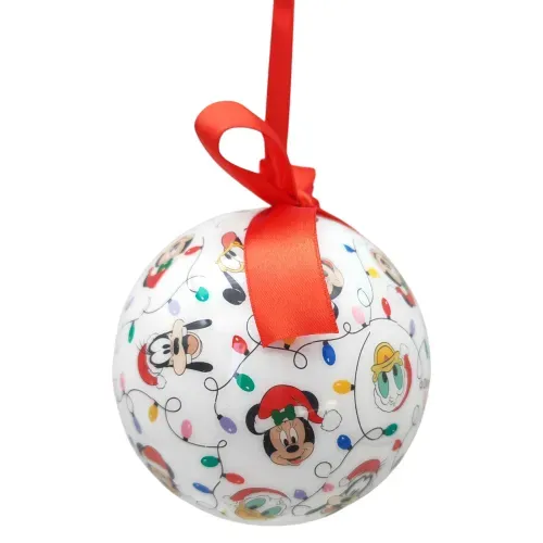 Esfera Disney papel con moño Navidad - 10 cm