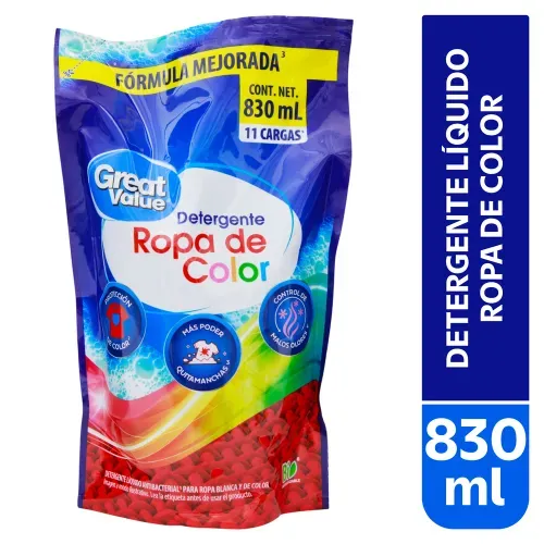 Detergente Great Value líquido para ropa de color - 830 ml