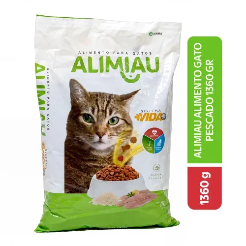 Alimento Alimiau Para Gato Sabor Pescado - 3lbs