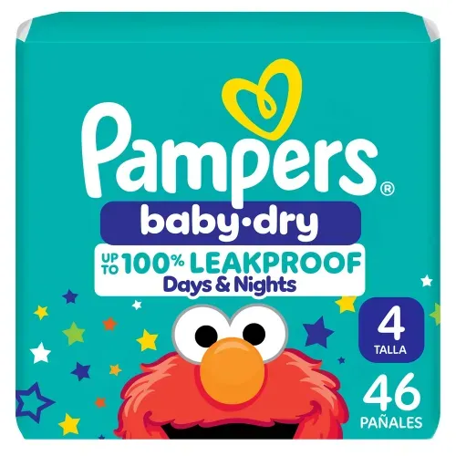 Pañales Pampers Baby-Dry Talla 4 7-15 kg - 46 Uds