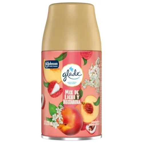Aromatizante Automático Glade Mix de lichi y nectarina Repuesto -175g