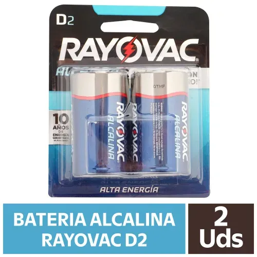 Bateria Alcalina Rayovac D2 Blister - 2 Unidades