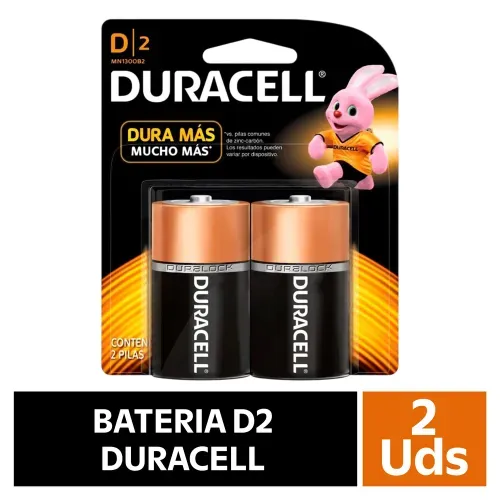 Bateria Duracell Alcalina Grande D - 2 Unidades