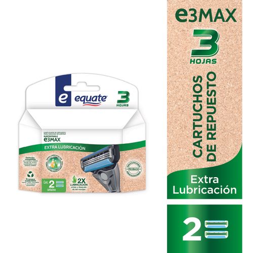 Cartuchos De Repuesto Equate Sustentable E3 Max, Extra Lubricación - 2Pzas