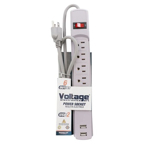 Regleta Voltage 6 Slots y Usb