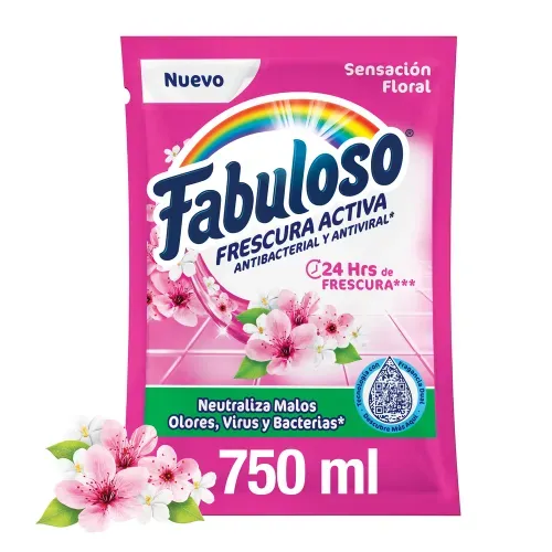 Desinfectante Multiusos Fabuloso Sensación Floral, Antibacterial Y Antiviral - 750ml