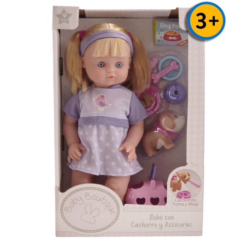 Bebe Con Mascota y Accesorios